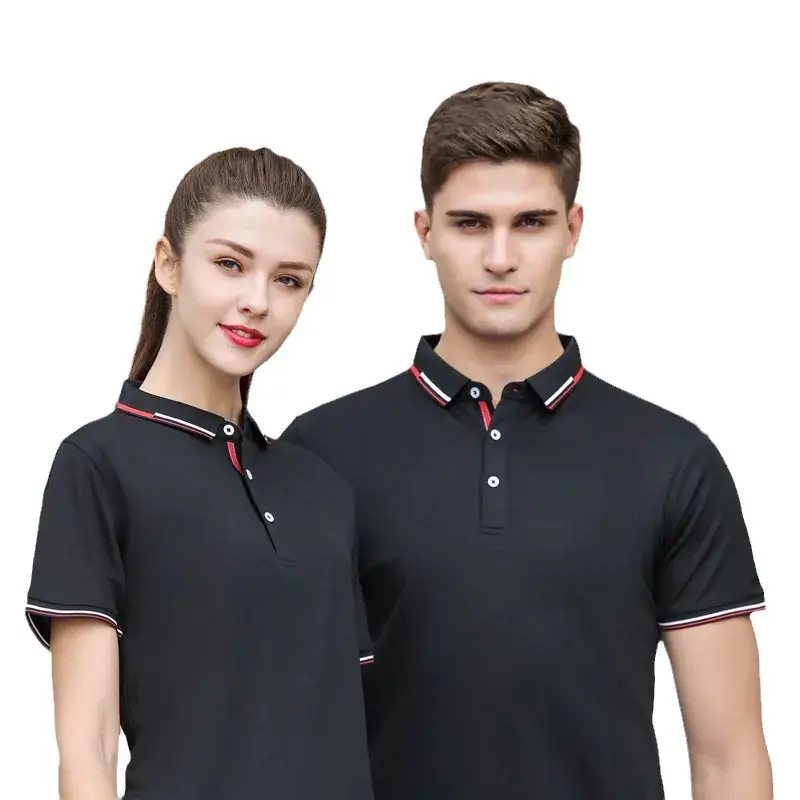 Red Polo Shirt with Logo Embroidery and Button Collar - Image 14