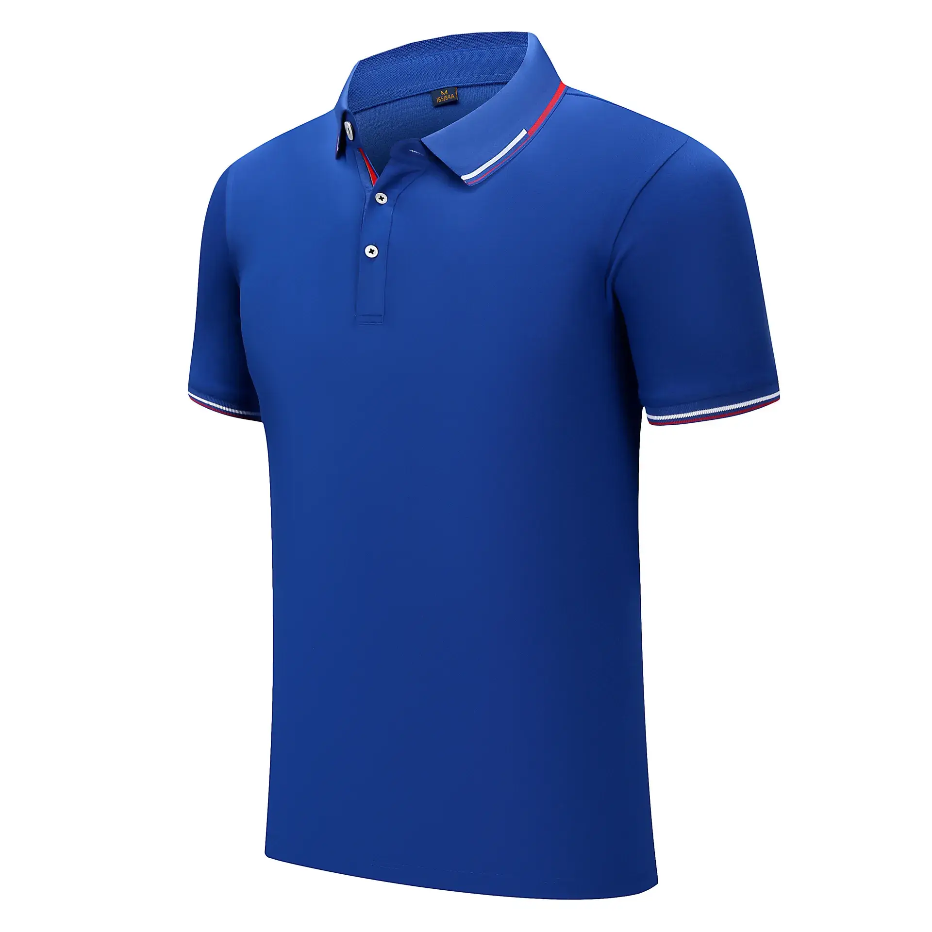Red Polo Shirt with Logo Embroidery and Button Collar - Image 5