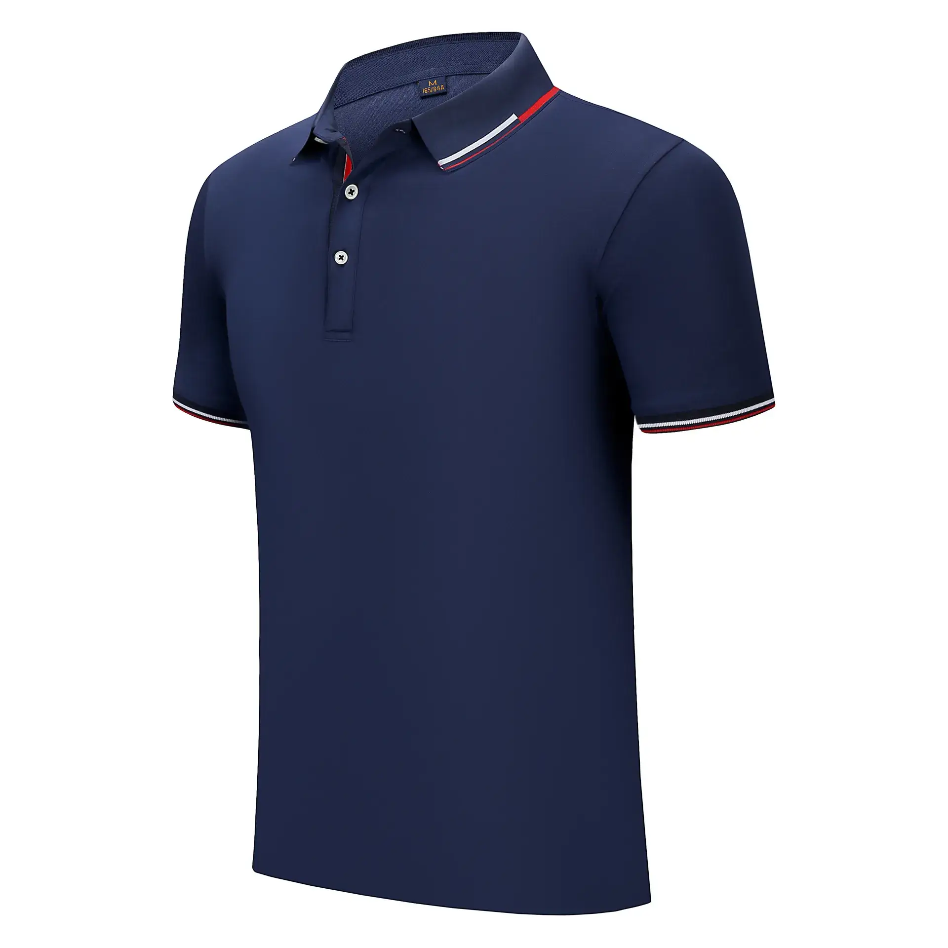 Red Polo Shirt with Logo Embroidery and Button Collar - Image 9