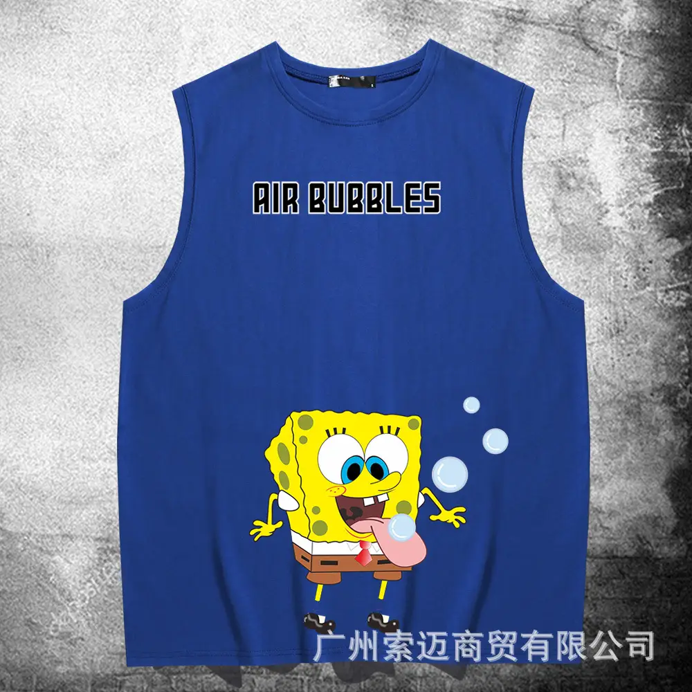 Spongebob Air Bubbles Sleeveless Vest Blue
