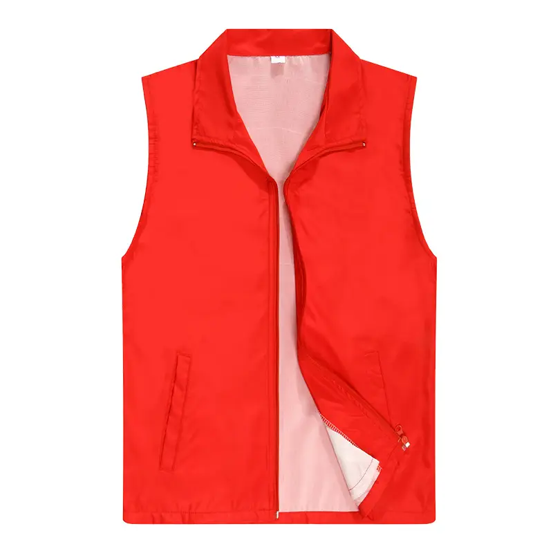 Red Volunteer Vest Vesting Shirt Custom Logo Culture Shirt Work Clothes Advertising Vest Printing - Image 18
