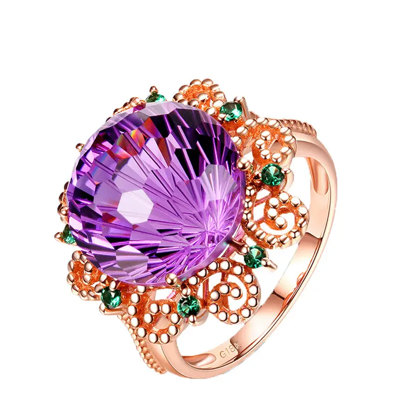 14K Rose Gold Amethyst Engagement Ring for Women — feature 3