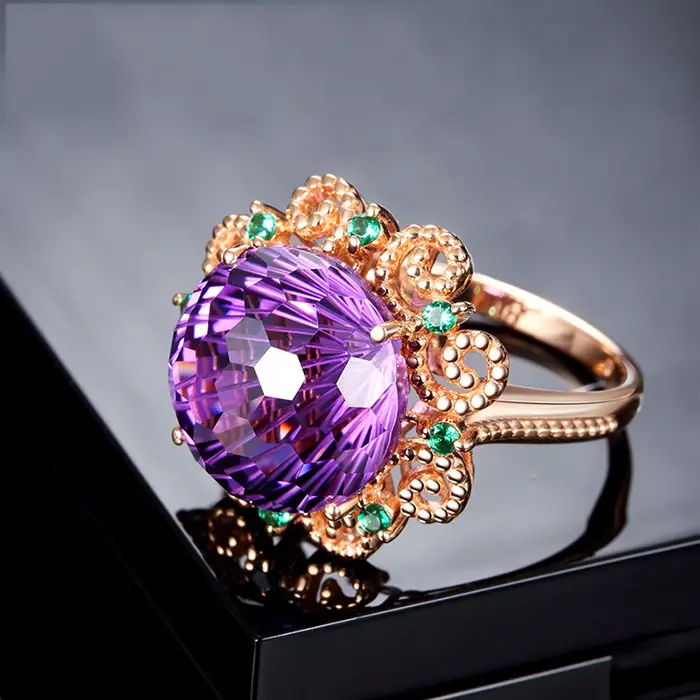 14K Rose Gold Amethyst Engagement Ring for Women — feature 5