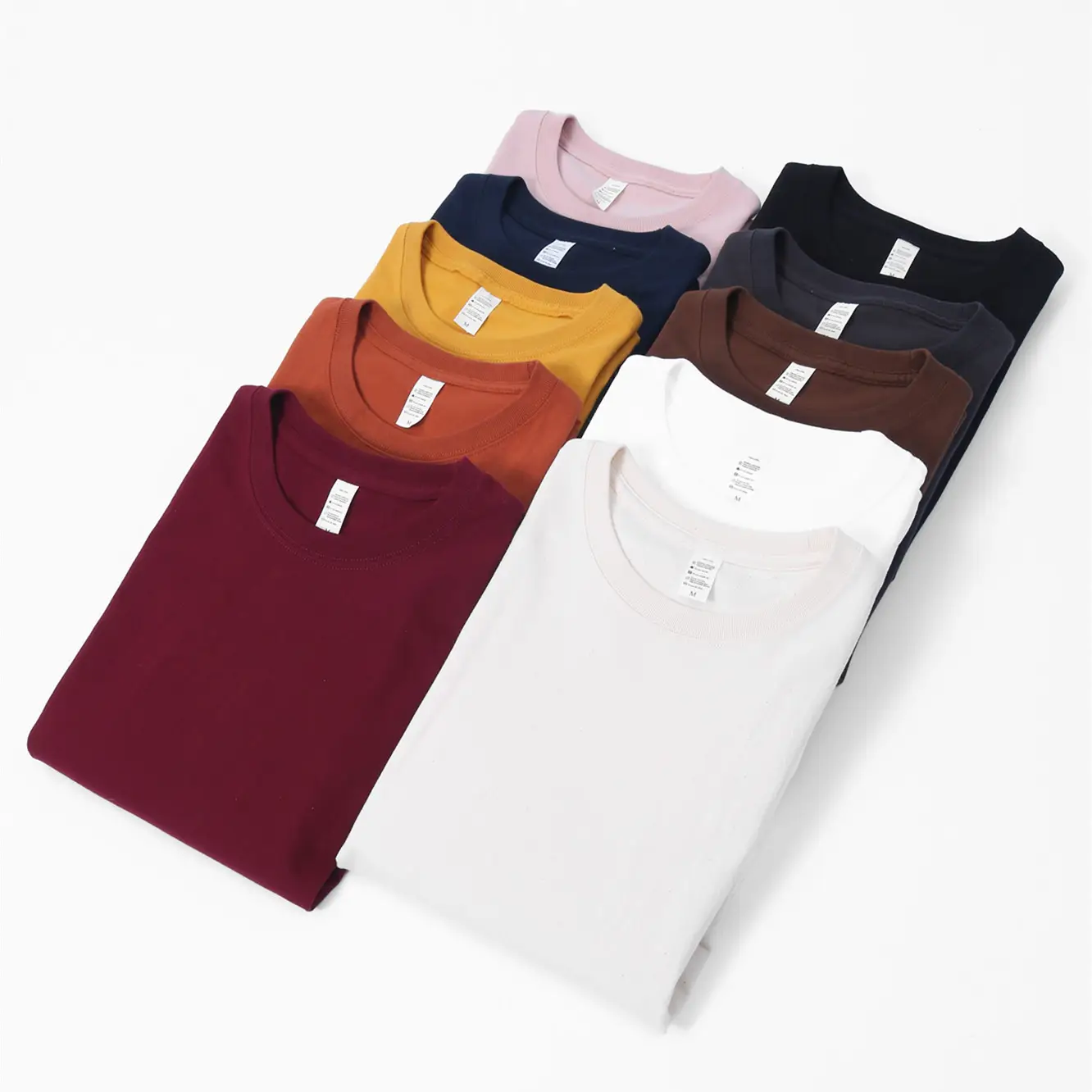 Men Cotton T-Shirt Beige Loose Fit 230g - Image 13