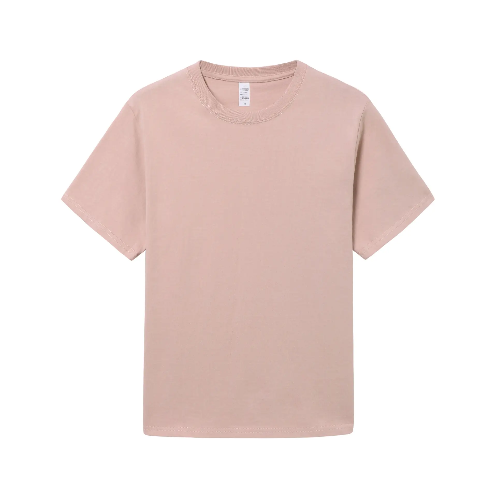 Men Cotton T-Shirt Beige Loose Fit 230g - Image 2