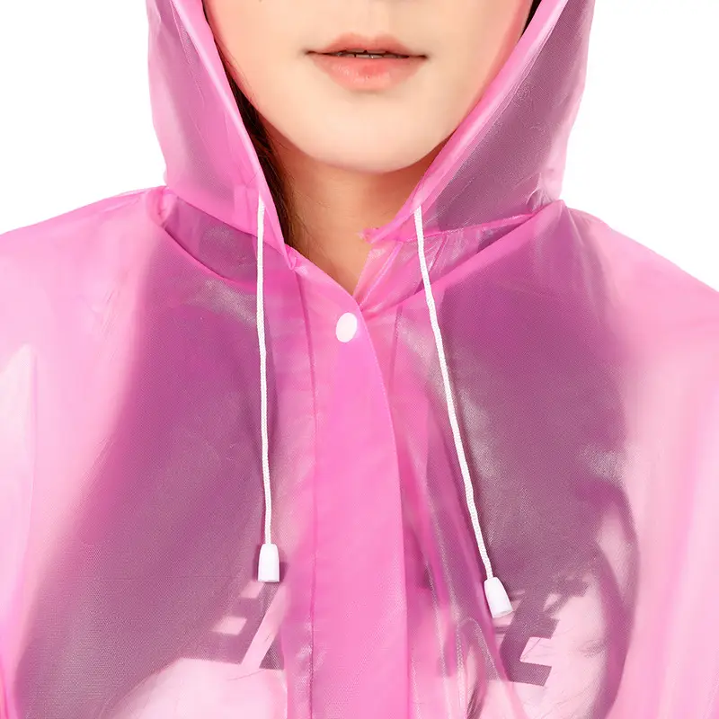 EVA Raincoat Hooded Travel Hiking Unisex Transparent