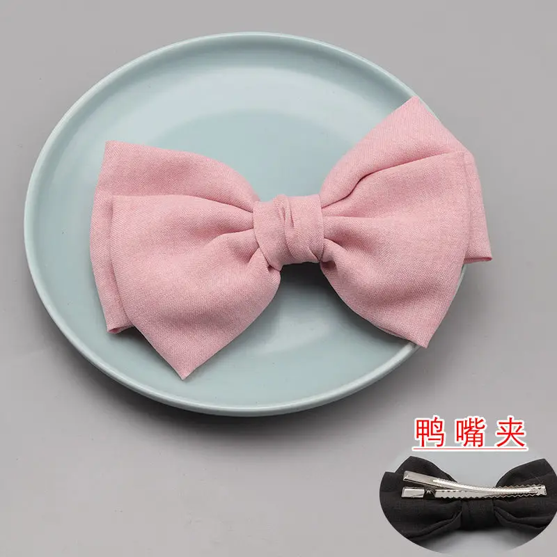 Japanese Korean Style Black Bow Hairpin with Spring Clip