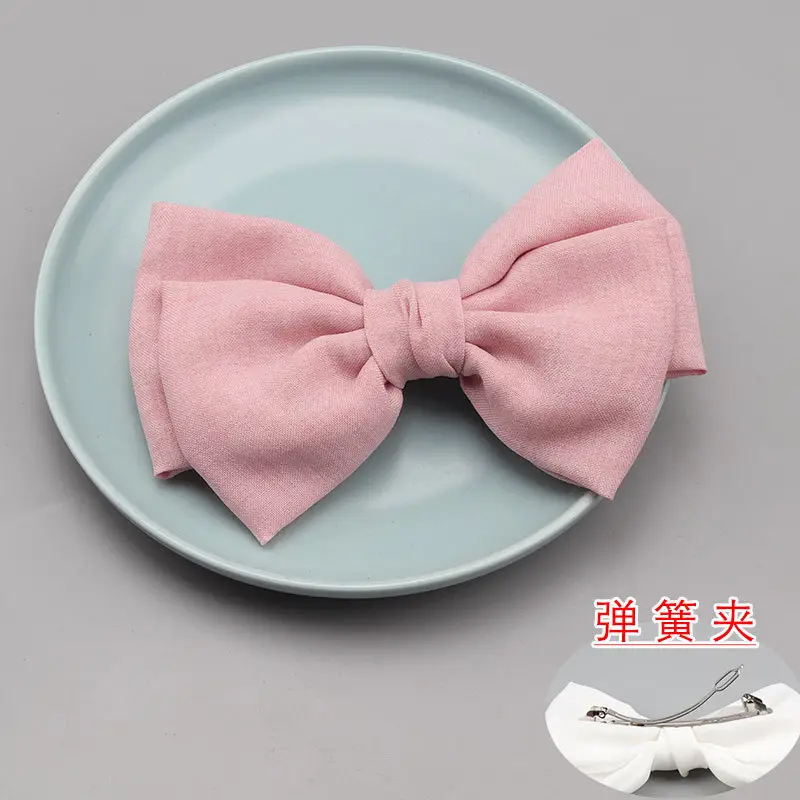 Japanese Korean Style Black Bow Hairpin with Spring Clip