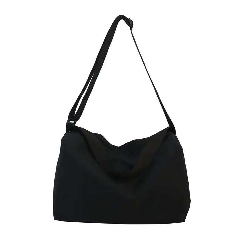 White Canvas Shoulder Bag for Girls Korean Style - Image 2