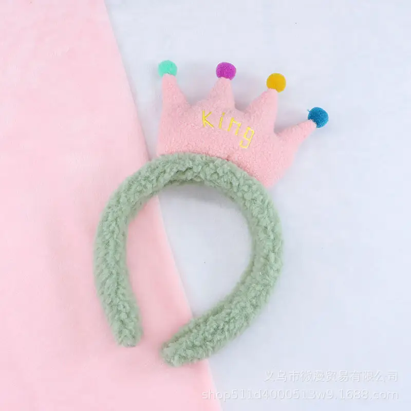 Pink Cartoon Crown Hair Band for Girls Women - Image 5