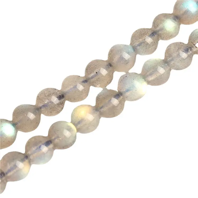 Natural Gray Moonstone Loose Beads Pull Feldspar Long Chain - Image 5