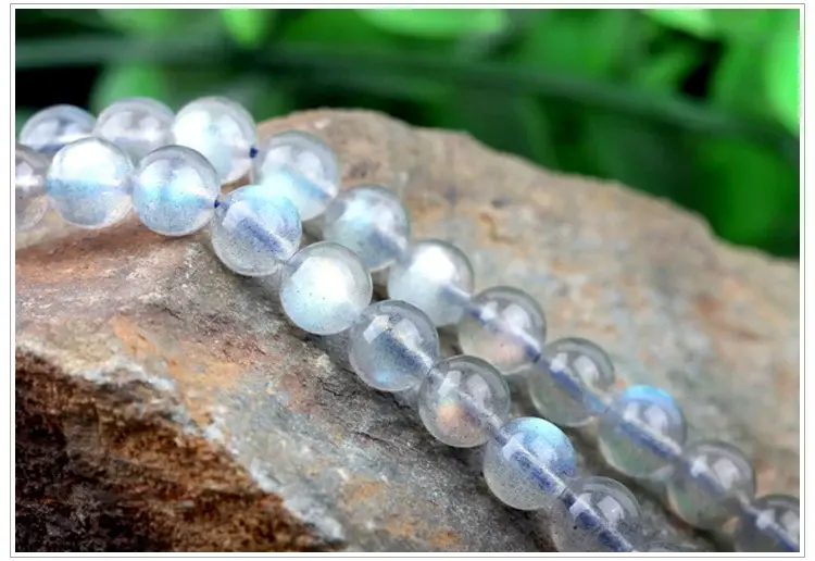 Natural Gray Moonstone Loose Beads Pull Feldspar Long Chain — feature 26
