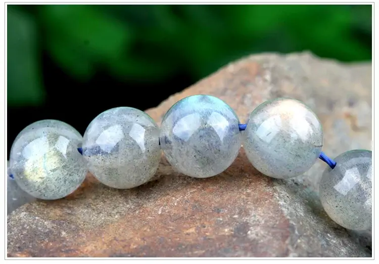 Natural Gray Moonstone Loose Beads Pull Feldspar Long Chain — feature 27