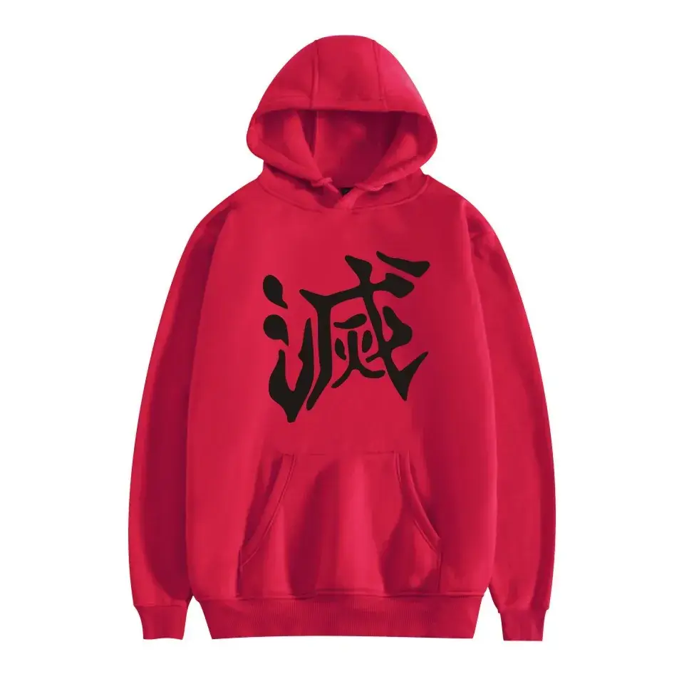 Men Women Hooded Sweatshirt Tankou Graphic Red - Image 11