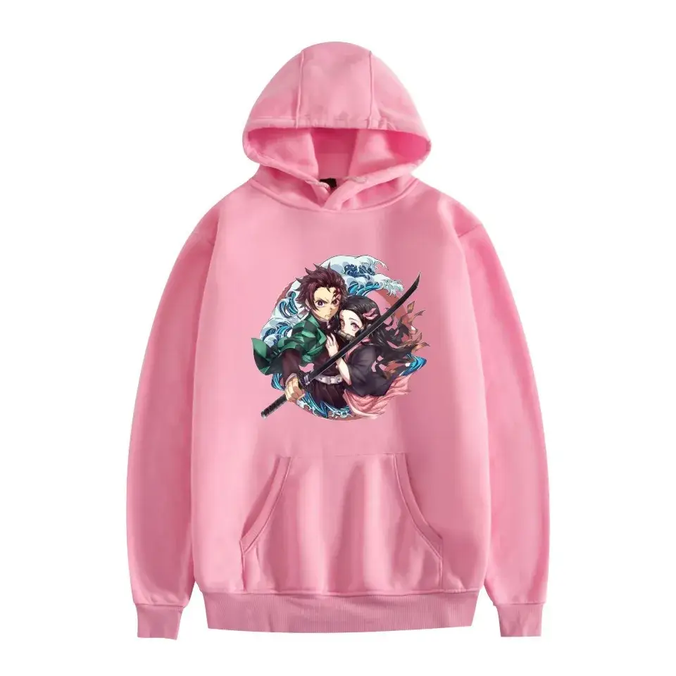 Men Women Hooded Sweatshirt Tankou Graphic Red - Image 4
