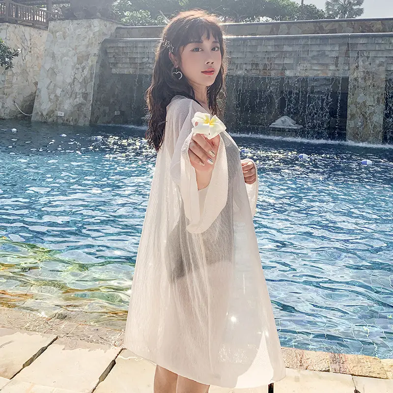 2023 Maldives Chiffon Cardigan Medium Long Sun Protection - Image 5