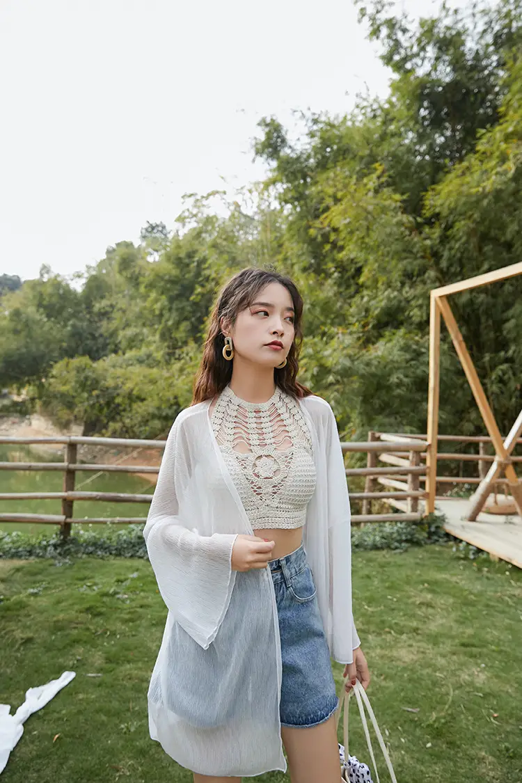 2023 Maldives Chiffon Cardigan Medium Long Sun Protection — feature 14