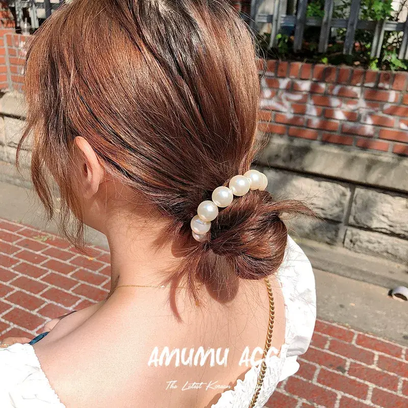 Romantic Pearl Hair Rope for Women All Match Sweet Decorative Bracelet — feature 13