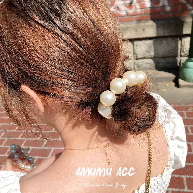 Romantic Pearl Hair Rope for Women All Match Sweet Decorative Bracelet — feature 15