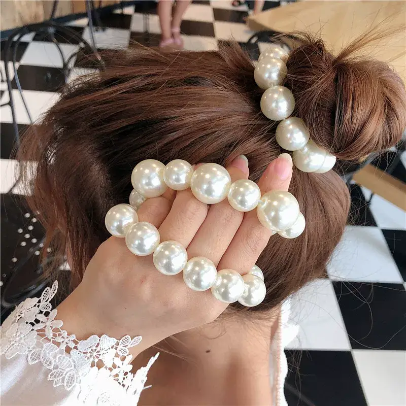 Romantic Pearl Hair Rope for Women All Match Sweet Decorative Bracelet — feature 5