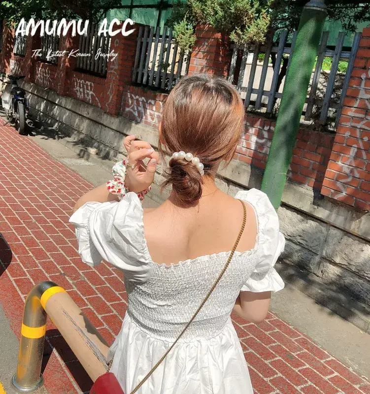 Romantic Pearl Hair Rope for Women All Match Sweet Decorative Bracelet — feature 7