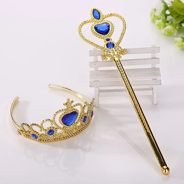 Golden Crown Magic Wand Set for Girls Party Wear