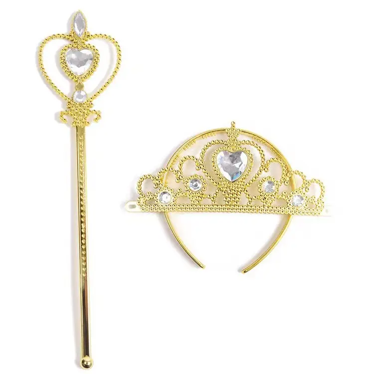 Golden Crown Magic Wand Set for Girls Party Wear