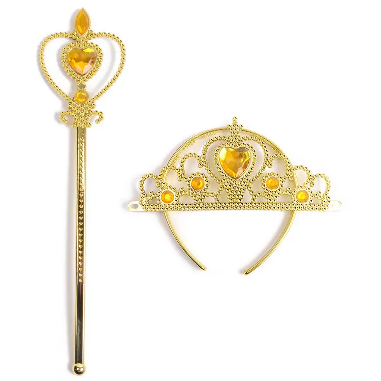 Golden Crown Magic Wand Set for Girls Party Wear