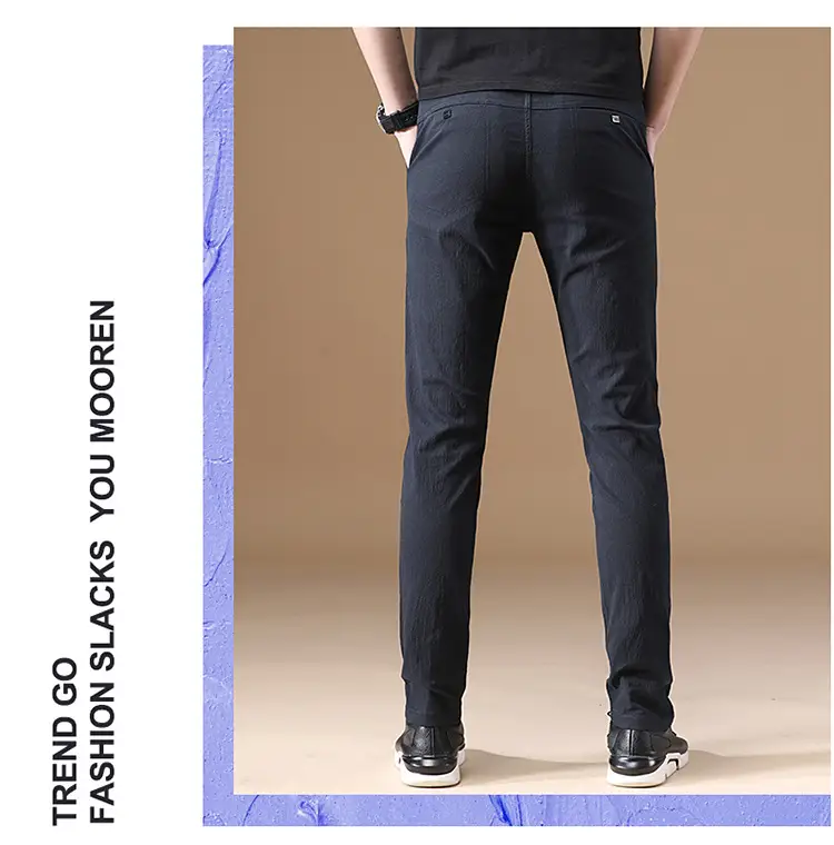 Men's Grey Slim Fit Stretch Pants Casual Wear — feature 18