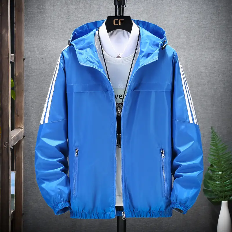 Men Black Hooded Sweatshirt with White Stripes - Image 4