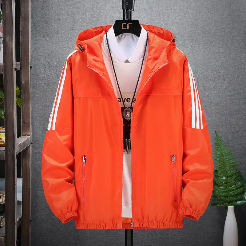 Men Black Hooded Sweatshirt with White Stripes - Image 5