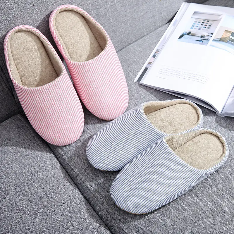 Japanese and Korean Cotton Slippers Soft-Soled Cloth-Soled Winter Warm Couple Home Indoor Silent Japanese-Style Wooden Floor Slippers