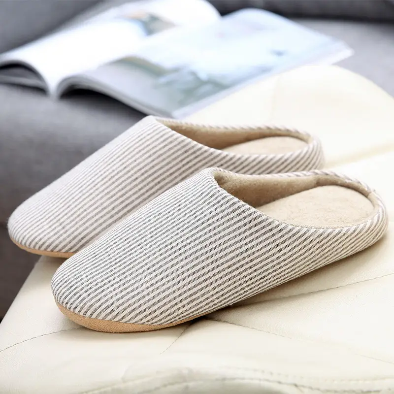 Japanese and Korean Cotton Slippers Soft-Soled Cloth-Soled Winter Warm Couple Home Indoor Silent Japanese-Style Wooden Floor Slippers