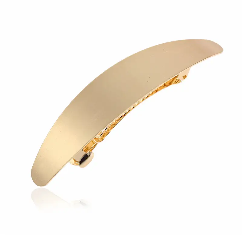 Gold Smooth Oval Hair Clip for Women - Image 4