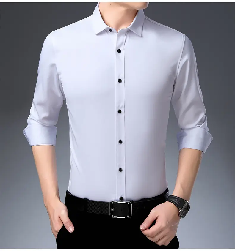 Four-Way Stretch Men's Maroon Shirt Large — feature 10