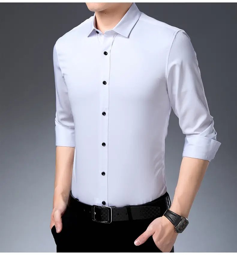 Four-Way Stretch Men's Maroon Shirt Large — feature 11