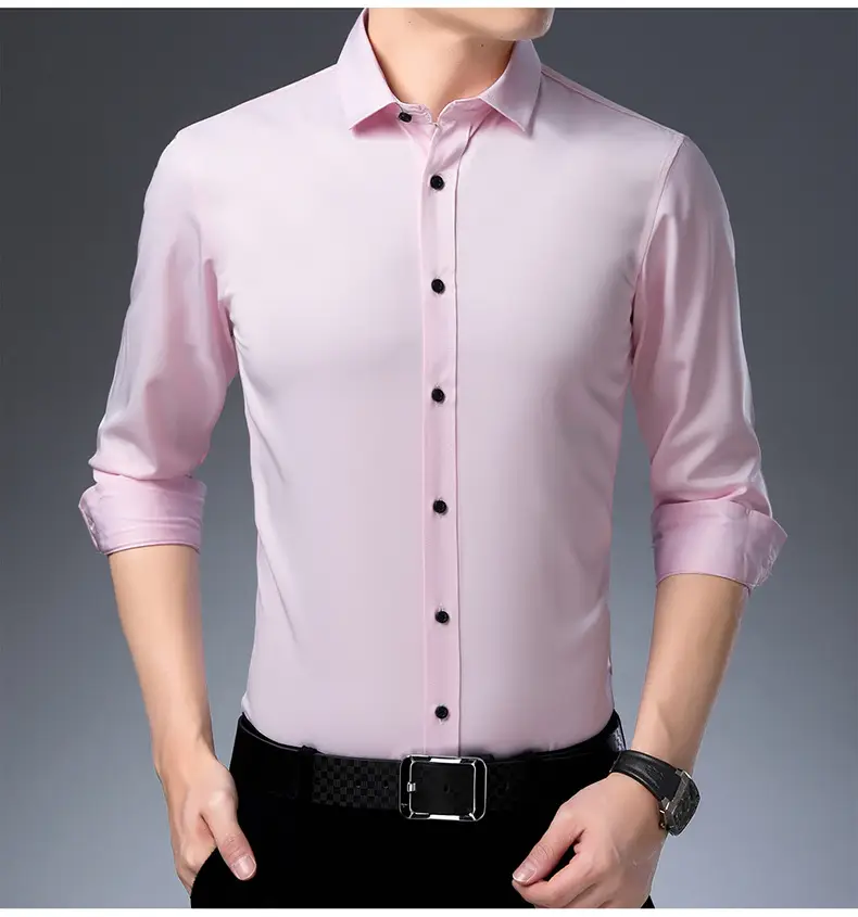 Four-Way Stretch Men's Maroon Shirt Large — feature 13