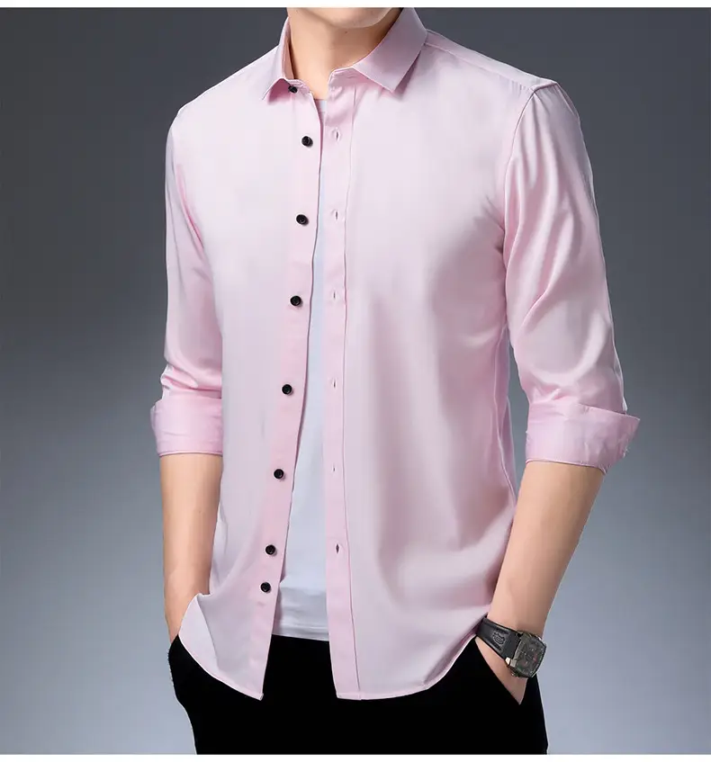 Four-Way Stretch Men's Maroon Shirt Large — feature 14