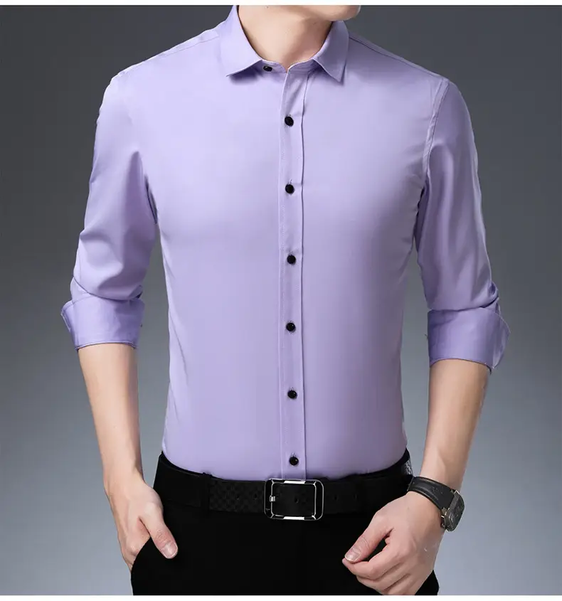 Four-Way Stretch Men's Maroon Shirt Large — feature 16