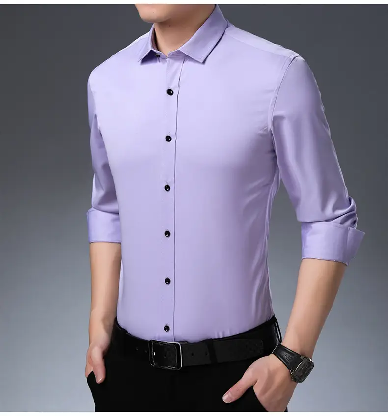 Four-Way Stretch Men's Maroon Shirt Large — feature 17
