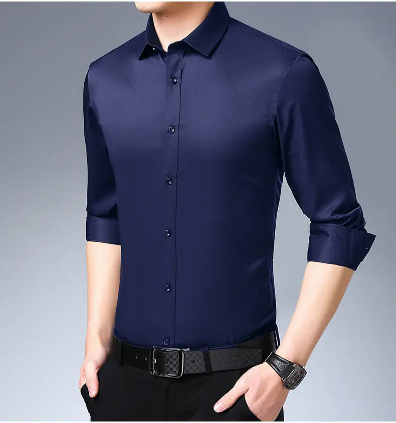 Four-Way Stretch Men's Maroon Shirt Large — feature 21