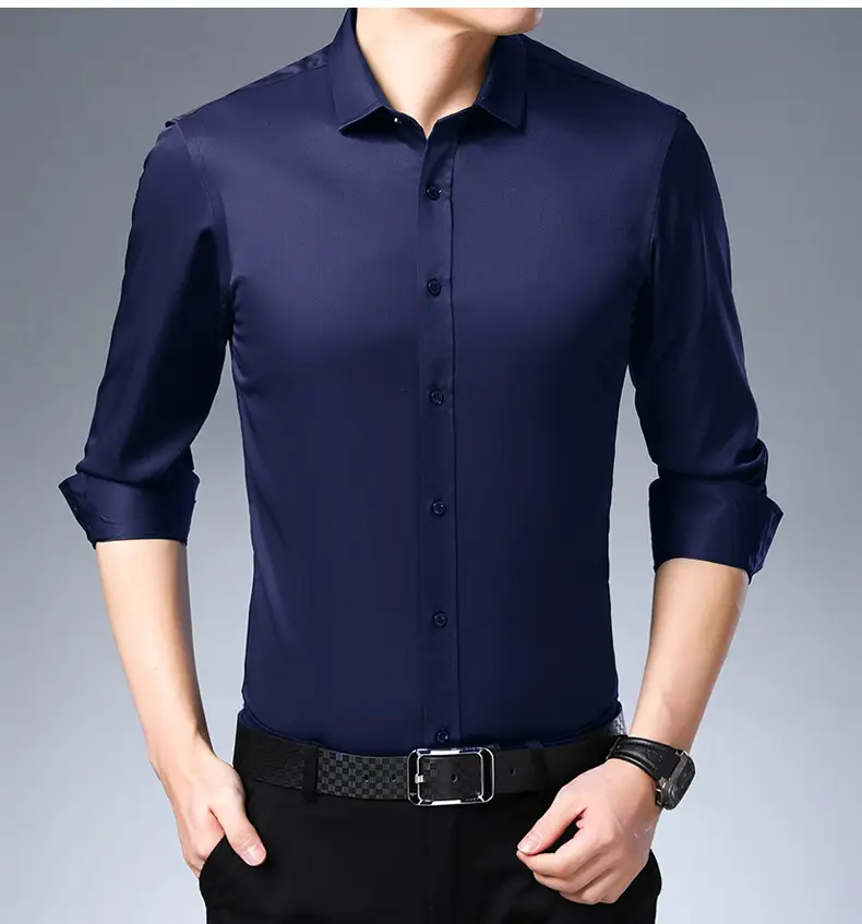 Four-Way Stretch Men's Maroon Shirt Large — feature 22