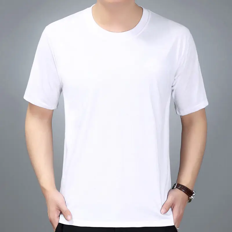 Men Navy T-Shirt Vest Short Sleeve Summer Wear - Image 4