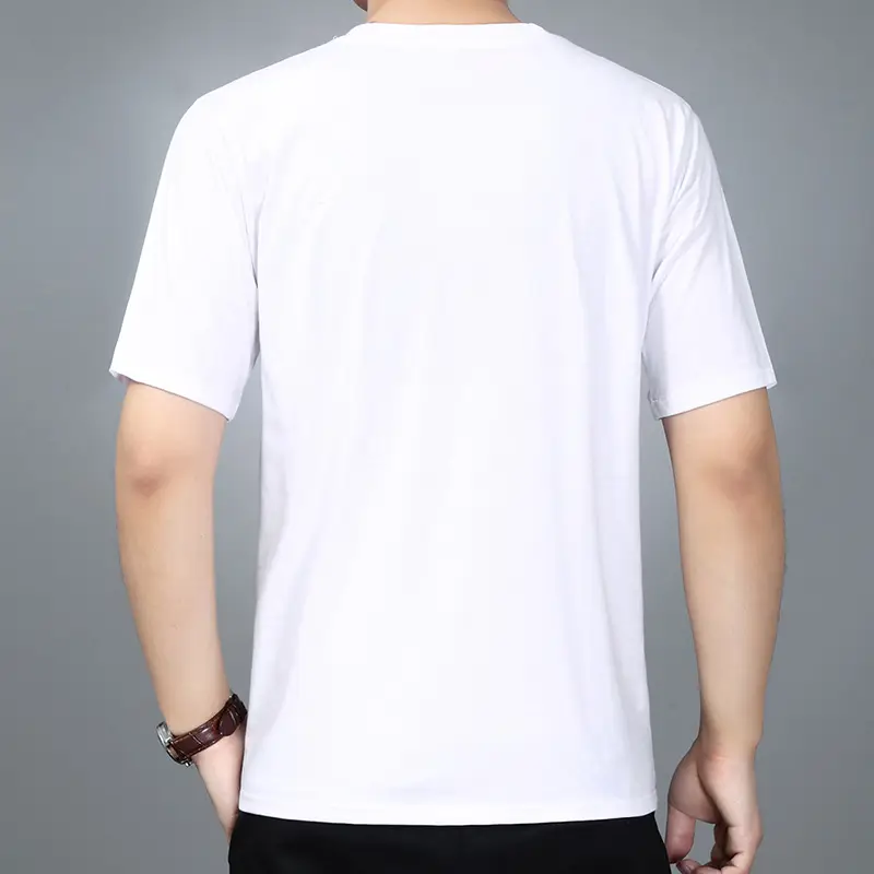 Men Navy T-Shirt Vest Short Sleeve Summer Wear - Image 6