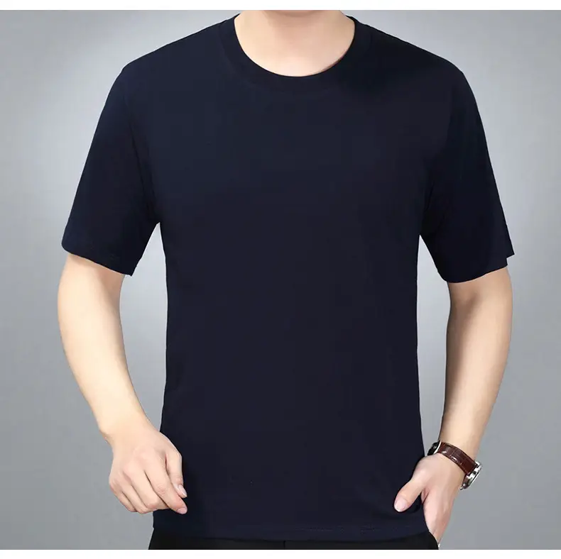 Men Navy T-Shirt Vest Short Sleeve Summer Wear — feature 14