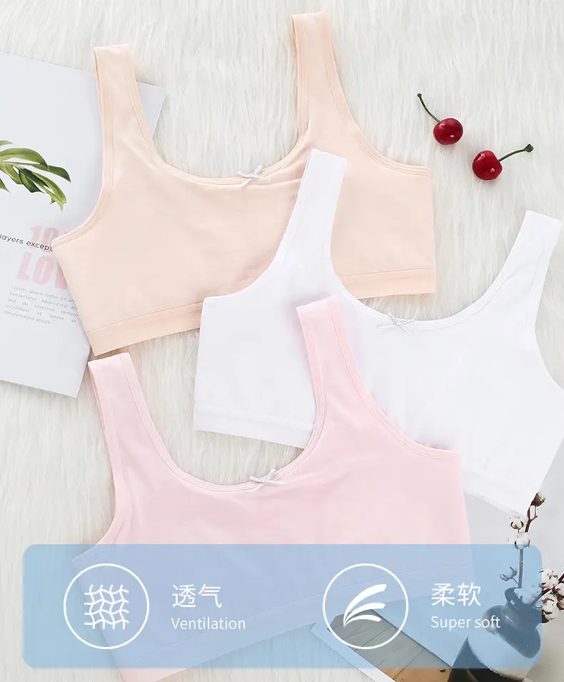 White Cotton Girls Bra Primary School Development — feature 8