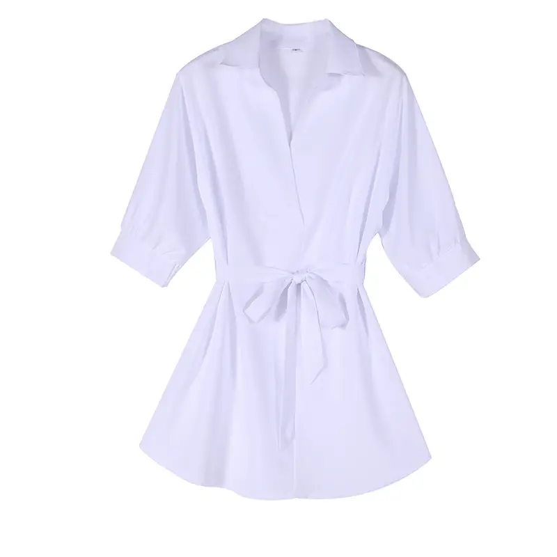 White Button Front Nightgown Pajamas for Women Summer - Image 6