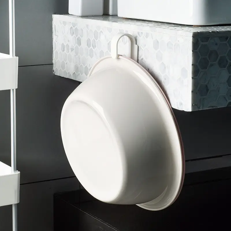 White Double-layer Washbasin Hook Wall Mount