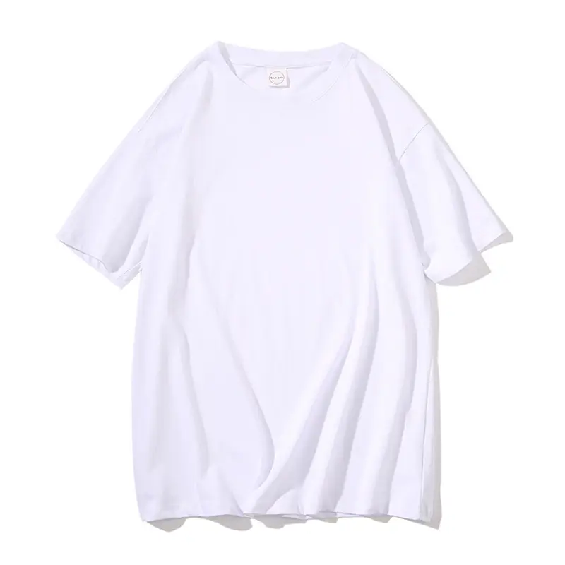 Men Women White Loose T-shirt Five Point Sleeve - Image 20
