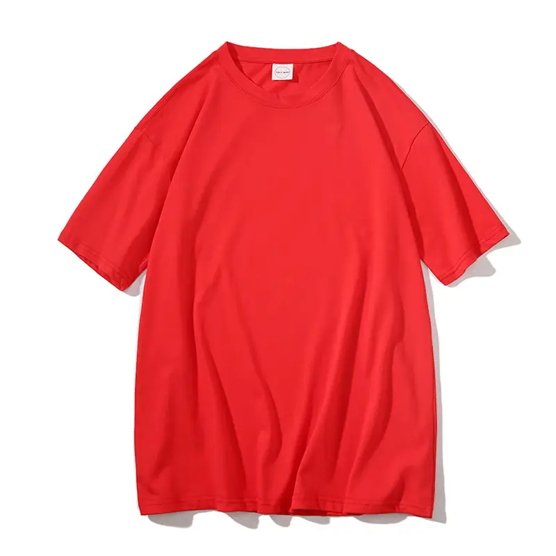 Men Women White Loose T-shirt Five Point Sleeve - Image 3